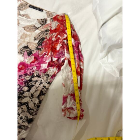 NIC+ZOE Scoop Neck 3/4 Sleeve Linen Blend Floral Top - Medium - Picture 11 of 11